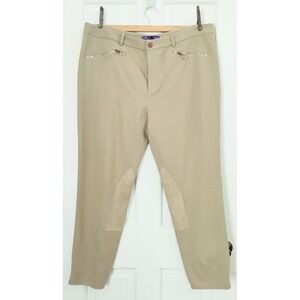 Ralph Lauren Purple Label Tan Equestrian Stirrup Pants Made in Italy Size 20 NEW